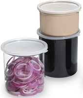 GET Enterprises SAN Plastic Black Round Crock with Lid, 5.25 inch -- 12 per case