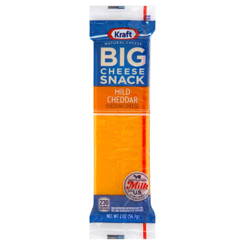 Kraft Mild Cheddar Big Cheese Snack, 2 Ounce -- 28 per case.