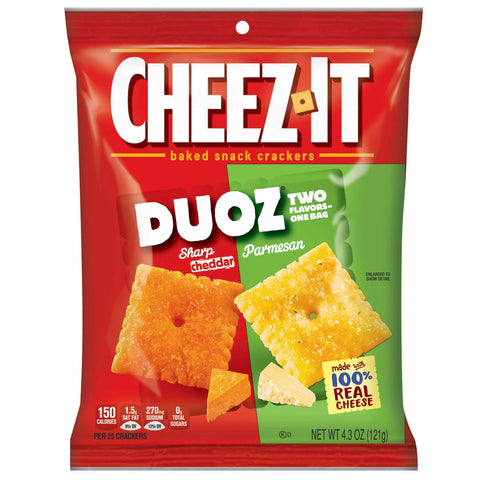 Cheez It Sunshine Duoz Sharp Cheddar and Parmesan Snack Mix, 4.3 Ounce -- 6 per case.
