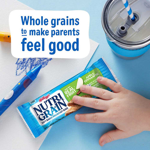 Kelloggs Nutri-Grain Cereal Bars, Apple-Cinnamon, Indv Wrapped 1.3oz Bar, 16/Box