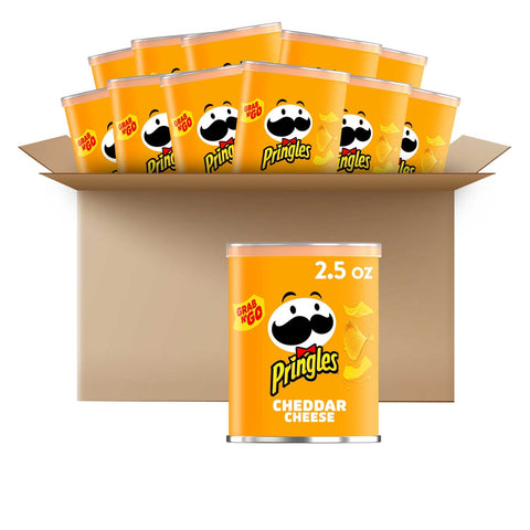 Pringles Large Cheddar Cheese Grab and Go, 2.5 Ounce -- 12 per case.