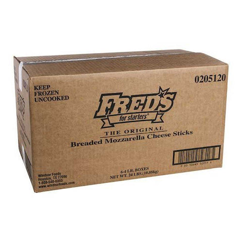 Freds Breaded Mozzarella Cheese Stick, 4 Pound -- 6 per case
