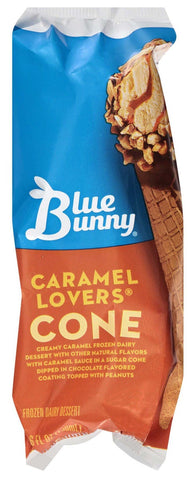 Blue Bunny Caramel Lovers Ice Cream Cone, 4.6 Ounce -- 24 per case