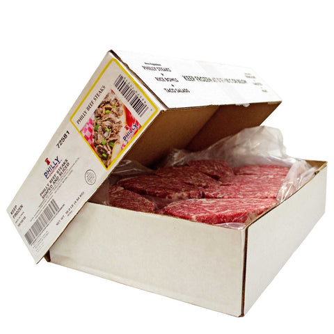 Kings Command Foods Raw Lightly Marinated Philly Beef Steak, 4 Ounce -- 40 per case.