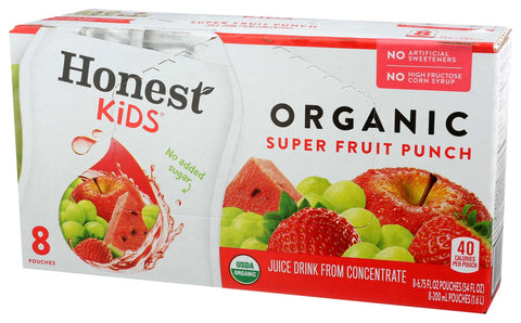 Honest Kids Super Fruit Punch Juice Drink, 6.75 Fluid Ounce - 8 per pack -- 4 packs per case.