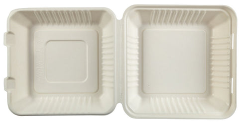 Primeware Plastic Large Lined Hinged Lid Container, 9 x 9 x 3.19 inch -- 160 per case.