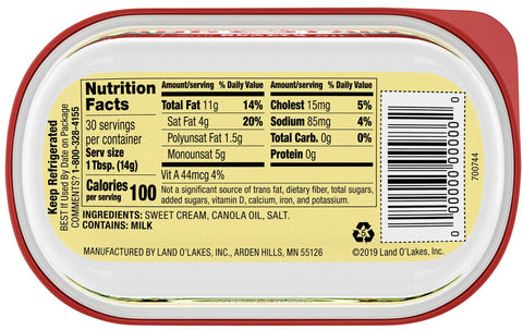 Land O Lakes Butter with Canola Oil, 15 Ounce Tub -- 12 per case