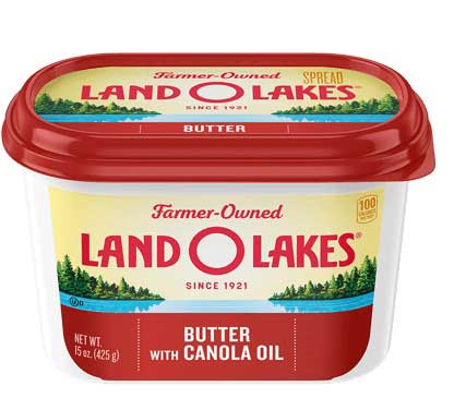 Land O Lakes Butter with Canola Oil, 15 Ounce Tub -- 12 per case