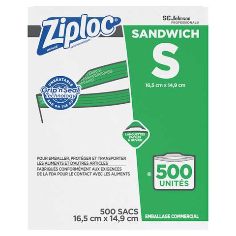 Ziploc Sandwich Bag, 500 count per pack.