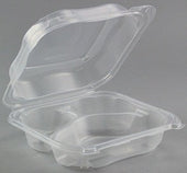Genpak Clear Large 3 Compartment Hinged Container -- 150 per case