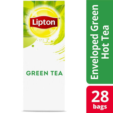 Lipton 100 Percent Natural Green Enveloped Hot Tea Bags, 28 count -- 6 per case