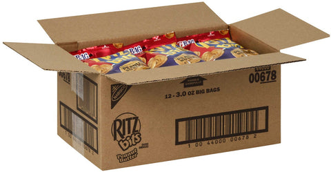 Kraft Peanut Butter Nabisco Ritz Bits Snack, 3 Ounce -- 12 per case.