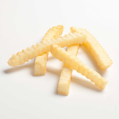 Simplot Blue Ribbon 3/8 inch Crinkle Cut Potato Fries, 6 Pound -- 6 per case.