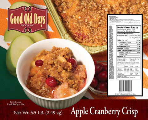 Good Old Days Apple Cranberry Crisp, 5.5 Pound -- 4 per case.