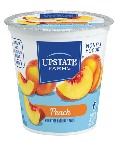Upstate Niagara Coop Peach Rich and Creamy Yogurt, 8 Ounce -- 12 per case.