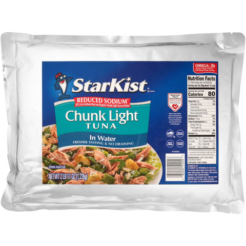StarKist Low Sodium Chunk Light Tuna in Water, 43 Ounce -- 6 per case.