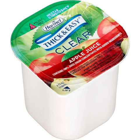 Hormel Health Labs Thick and Easy Thickened Apple Juice, Nectar Consistency Portion Control Cups, 4 Ounce -- 24 per case