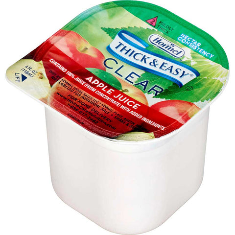 Hormel Health Labs Thick and Easy Thickened Apple Juice, Nectar Consistency Portion Control Cups, 4 Ounce -- 24 per case