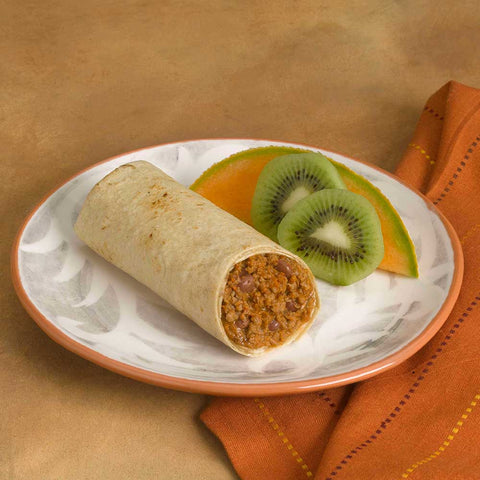 Los Cabos Beef and Bean Textured Vegetable Protein Burrito, 3.75 Ounce -- 72 per case.