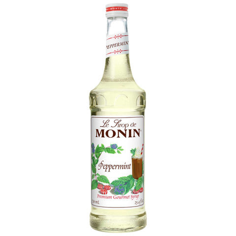 Monin Peppermint Flavoured Syrup, Glass Bottle, 750 Milliliter -- 12 per case.