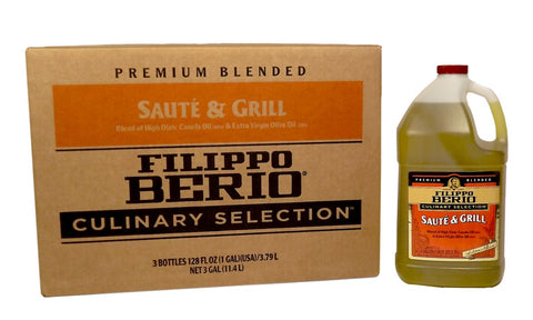 Filippo Berio Saute and Grill Canola Oil and Extra Virgin Olive Oil Blend, 1 Gallon -- 3 per case.