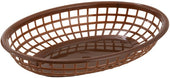 Winco Brown Oval Fast Food Basket, 9 1/2 x 5 x 2 inch -- 36 per case