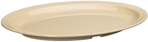 Winco Tan Melamine Narrow Rim Oval Platter, 13.25 x 9.63 inch -- 48 per case
