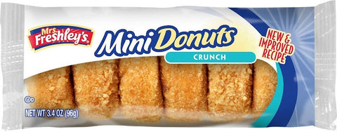 Mrs Freshleys Crunch Mini Donut, 3.4 Ounce -- 72 per case.