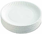 AJM Packaging Green Label White Round Paper Plate, 9 inch -- 1200 per case