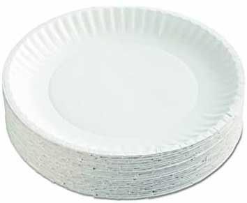 AJM Packaging Green Label White Round Paper Plate, 9 inch -- 1200 per case