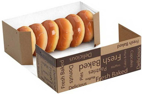 Georgia Pacific Dixie Kraft Printed Brown Windowed Donut Box, 9 x 4 x 3 inch -- 100 per case
