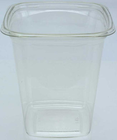 Pactiv RPET Clear 4 inch Square Deli Container, 32 Ounce Capacity -- 480 per case