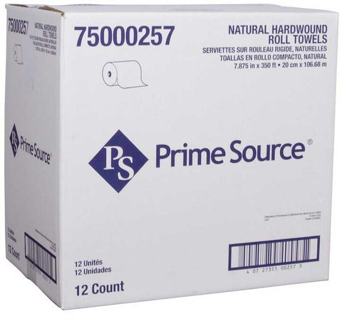Essity Prime Source Hardwound Natural Paper Towel Roll, 7.875 inch x 350 Feet -- 12 per case