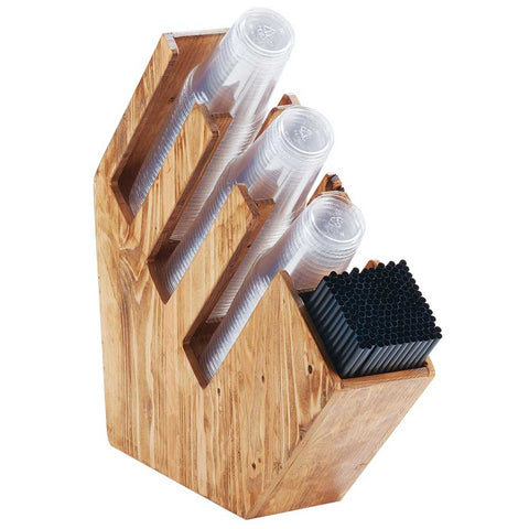 Cal Mil Madera Cup/Lid and Straw Organizer, 5.5 x 19.75 x 20 inch.