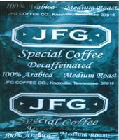 JFG 100 Arabica Decaf Coffee Special Blend, 1.25 Ounce -- 72 per case.