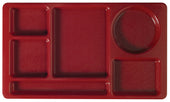 Camwear 2 x 2 Six Compartment Polycarbonate School Tray, Cranberry, 8 3/4 x 15 inch -- 24 per case.