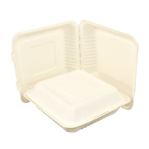 Galli Green Hinged Lid Container, 9 inch Square -- 200 per case.