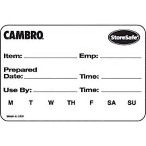 Cambro StoreSafe 3 x 2 inch Food Rotation Label - Bulk Dispenser, 250 labels per roll -- 6 rolls per case.