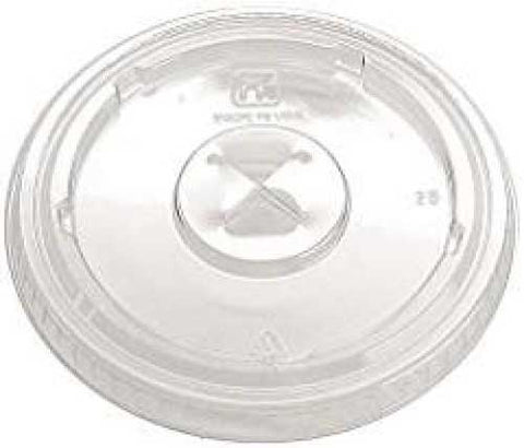Fabri-Kal Clear Flat X-Slot Drink Cup Lid Only - 100 count per pack -- 10 packs per case