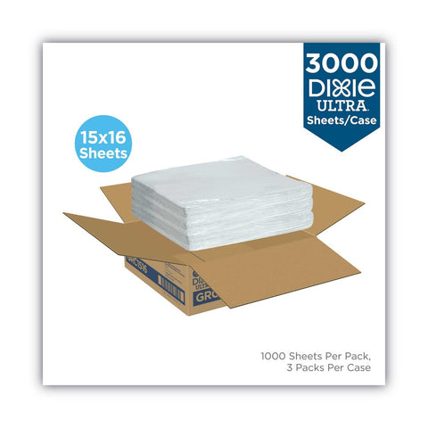 Dixie White Dry Wax Paper All-Purpose Food Wrap, 15 x 16 inch -- 1000 per case
