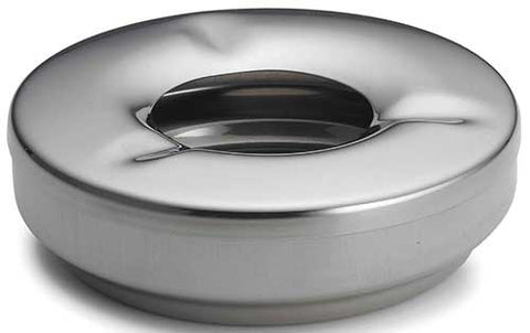 Tablecraft Two Piece 18/8 Stainless Steel Windproof Ashtray, 4 1/2 x 4 1/2 x 1 1/4 inch