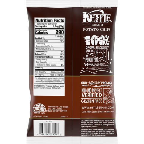Kettle Foods CHIP POTATO CADDY SEA SALT