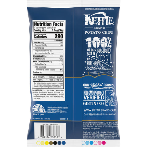 Kettle Foods CHIP POTATO KETTLE SEA SALT & VINEGAR