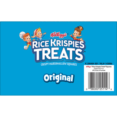 Kelloggs Rice Krispies Treats Original Crispy Marshmallow Squares, 2.2 Ounce -- 72 per case
