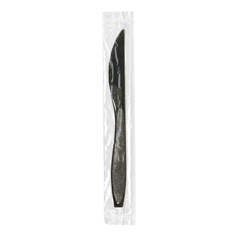 Solo Impress Black Polystyrene Heavy Weight Knife, 7.5 x 0.7 inch -- 1000 per case