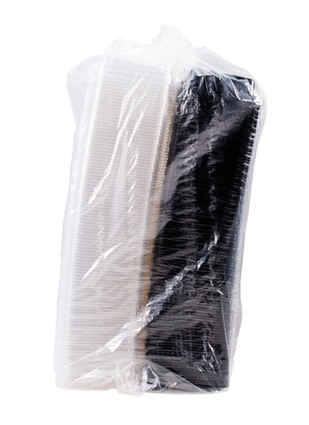 Creative Carryouts® CONTAINER PLASTIC HINGED 1-COMPARTMENT BLACK/CLEAR