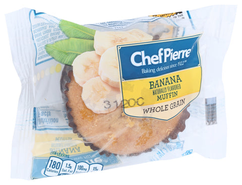 Chef Pierre Individually Wrapped Whole Grain Banana Muffin, 2 Ounce -- 48 per case.