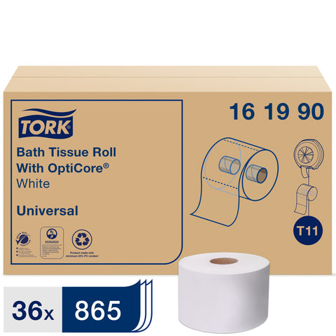 Tork Universal TISSUE BATH ROLL W/ OPTICORE® WHITE 2-PLY 4