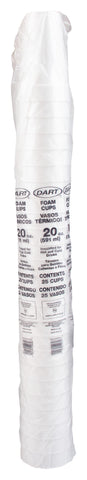 Dart Container Expanded Polystyrene Foam White Cup, 20 Ounce -- 500 per case