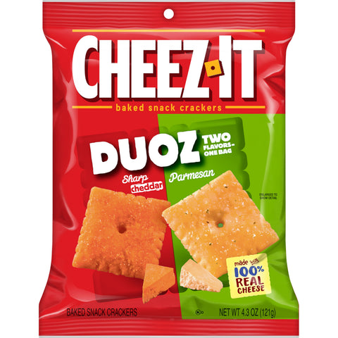 Cheez It Sunshine Duoz Sharp Cheddar and Parmesan Snack Mix, 4.3 Ounce -- 6 per case.